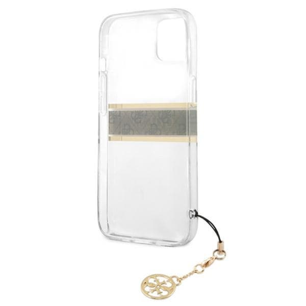 Guess 4G Stripe Brown Charm - iPhone 13 mini cover (gennemsigtig)