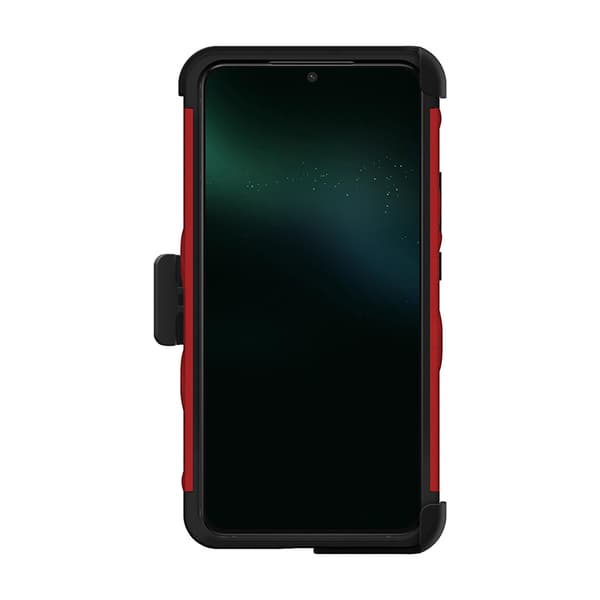 ZIZO BOLT Series - Pansret etui til Samsung Galaxy S22+ med 9H glasskærm + holder med stativ (rød)