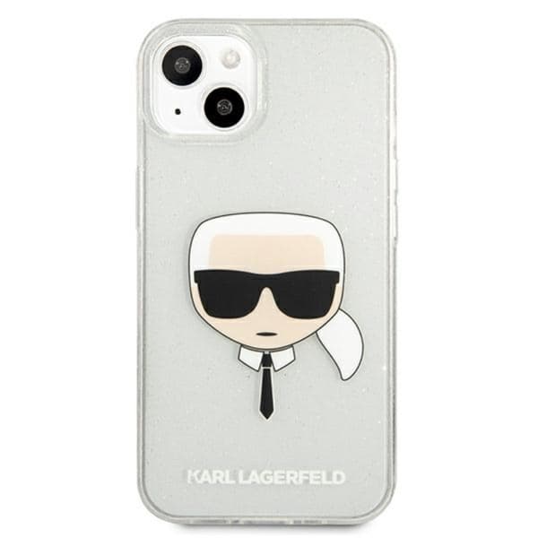 Karl Lagerfeld Karl's Head Glitter - iPhone 13 mini cover (sølv)
