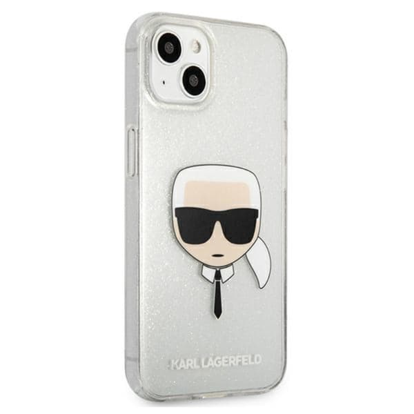 Karl Lagerfeld Karl's Head Glitter - iPhone 13 mini cover (sølv)