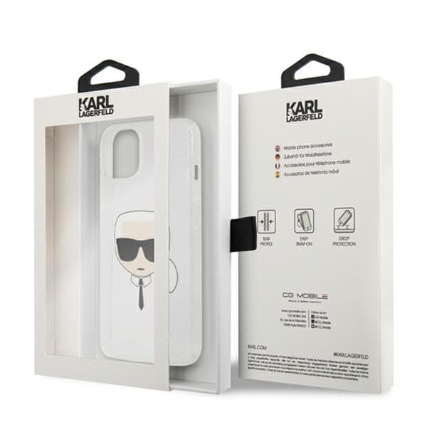 Karl Lagerfeld Karl's Head Glitter - iPhone 13 mini cover (sølv)