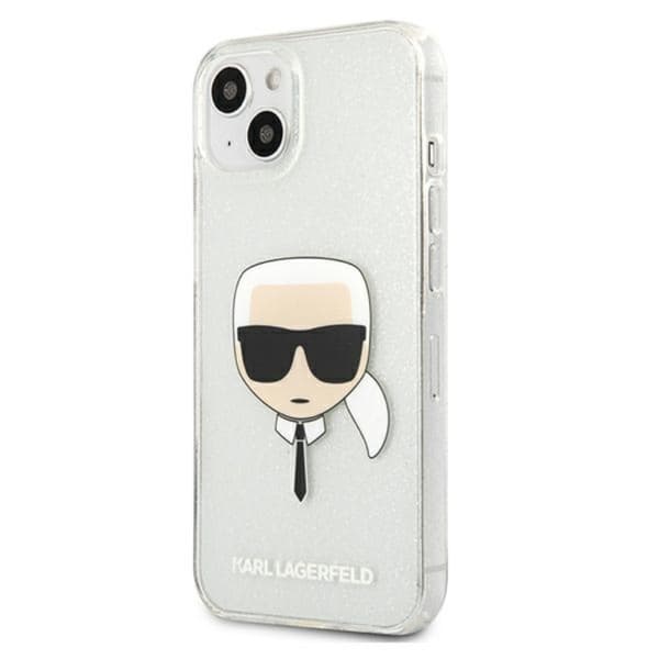 Karl Lagerfeld Karl's Head Glitter - iPhone 13 mini cover (sølv)