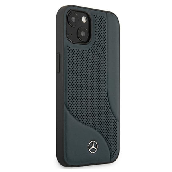 Mercedes læder perforeret område - iPhone 13 mini cover (marineblå)