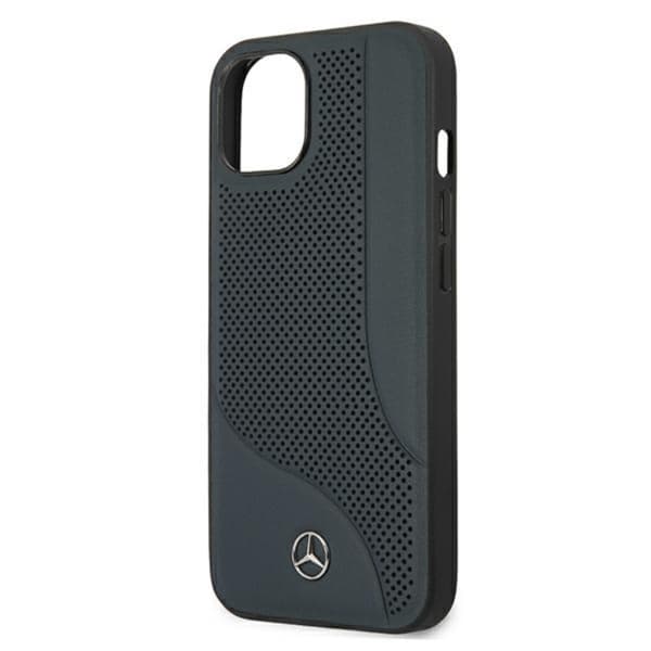 Mercedes læder perforeret område - iPhone 13 mini cover (marineblå)