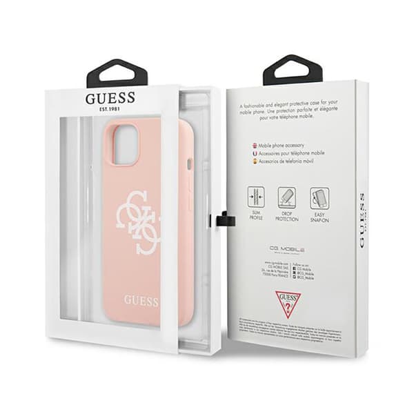 Guess Silicone 4G Big Logo - iPhone 13 mini cover (pink)