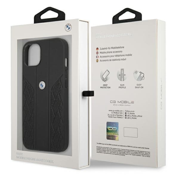 BMW Leather Curve Perforate HC - iPhone 13 mini cover (sort)