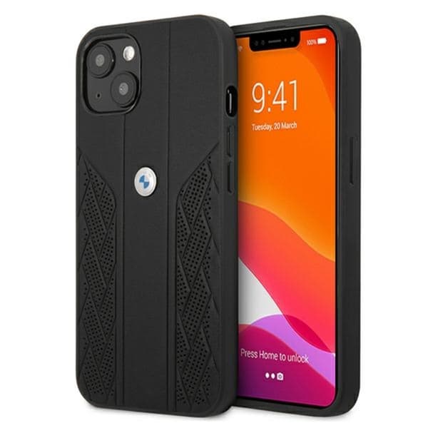 BMW Leather Curve Perforate HC - iPhone 13 mini cover (sort)
