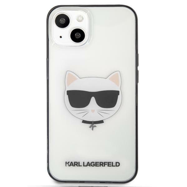 Karl Lagerfeld Choupette Head - iPhone 13 mini cover (gennemsigtig / sort ramme)