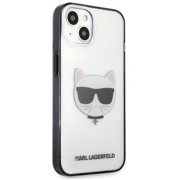 Karl Lagerfeld Choupette Head - iPhone 13 mini cover (gennemsigtig / sort ramme)
