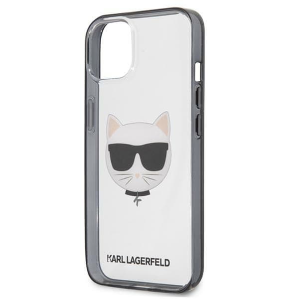 Karl Lagerfeld Choupette Head - iPhone 13 mini cover (gennemsigtig / sort ramme)