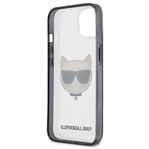 Karl Lagerfeld Choupette Head - iPhone 13 mini cover (gennemsigtig / sort ramme)