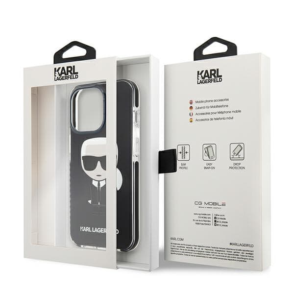Karl Lagerfeld Fullbody Ikonik - iPhone 13 Pro sort etui)