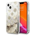 Miniatyrbillede 1 af 8: Guess Peony Liquid Glitter - iPhone 13 mini cover (guld)