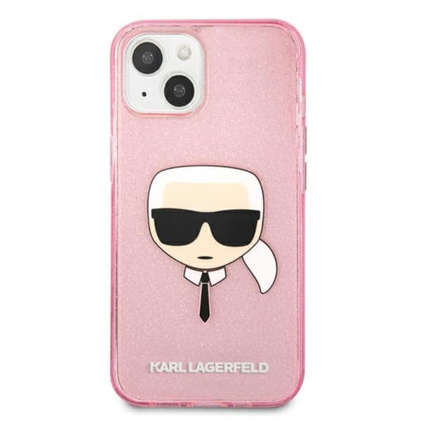 Karl Lagerfeld Karl's Head Glitter - iPhone 13 Mini-etui (Pink)