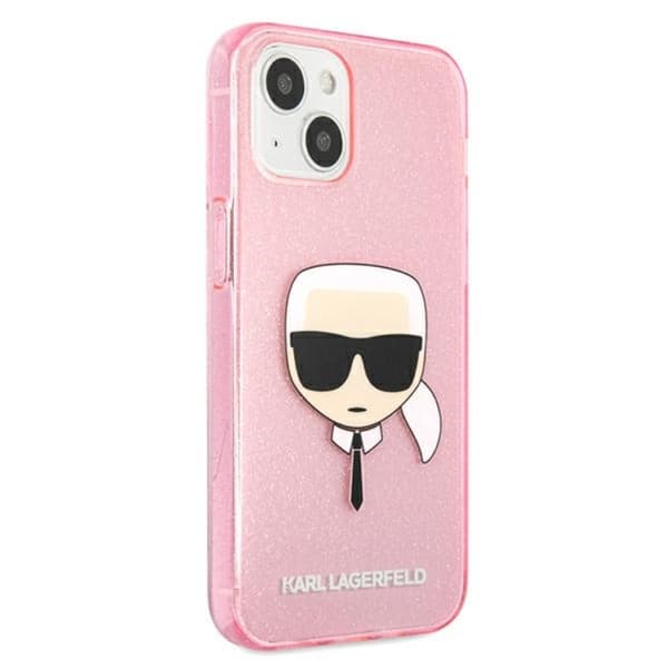 Karl Lagerfeld Karl's Head Glitter - iPhone 13 Mini-etui (Pink)