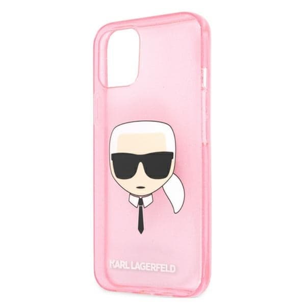 Karl Lagerfeld Karl's Head Glitter - iPhone 13 Mini-etui (Pink)