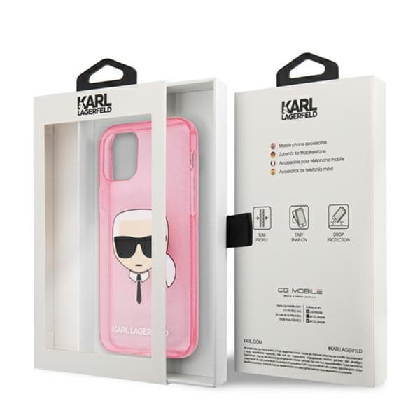 Karl Lagerfeld Karl's Head Glitter - iPhone 13 Mini-etui (Pink)