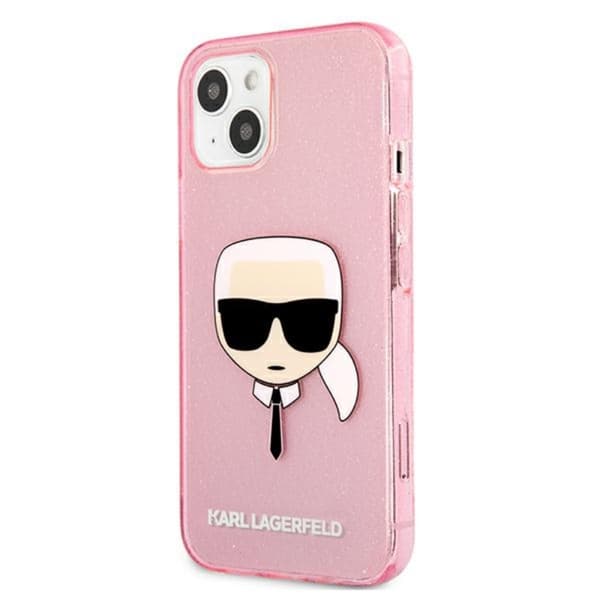 Karl Lagerfeld Karl's Head Glitter - iPhone 13 Mini-etui (Pink)
