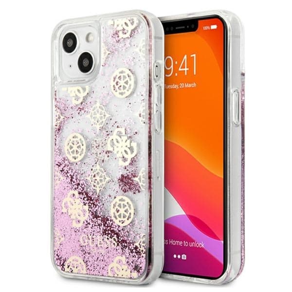 Guess Peony Liquid Glitter - iPhone 13 mini cover (pink)