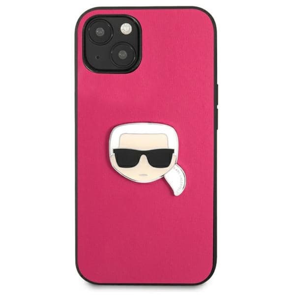 Karl Lagerfeld PU Læder Karl's Head Metal - iPhone 13 mini cover (pink)