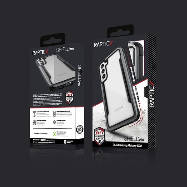 X-Doria Raptic Shield Pro - Samsung Galaxy S22 5G etui (antimikrobiel beskyttelse) (sort)