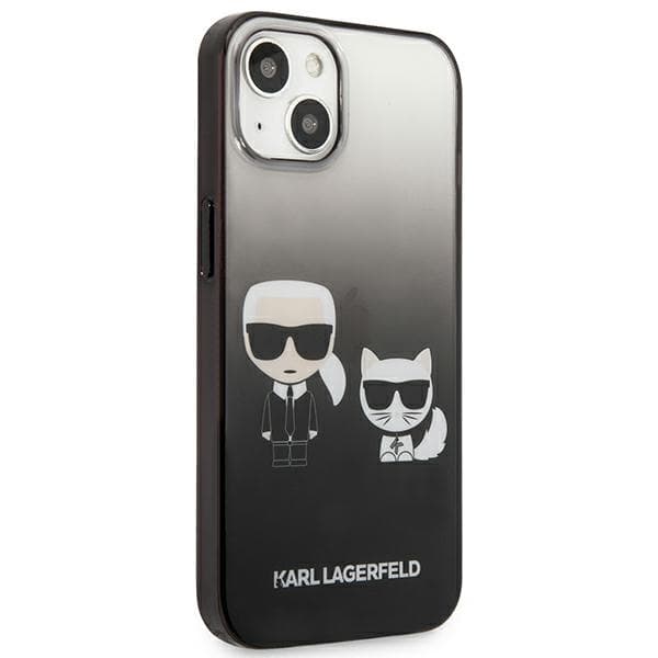 Karl Lagerfeld Gradient Ikonik Karl & Choupette - iPhone 13 mini cover (sort)