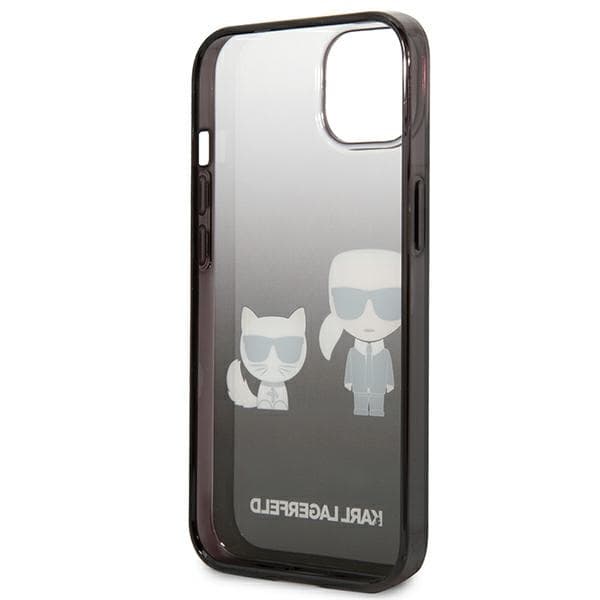 Karl Lagerfeld Gradient Ikonik Karl & Choupette - iPhone 13 mini cover (sort)