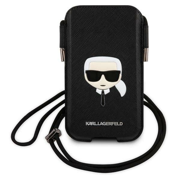 Karl Lagerfeld Saffiano Ikonik Karl`s Head Pouch - S/M telefonväska