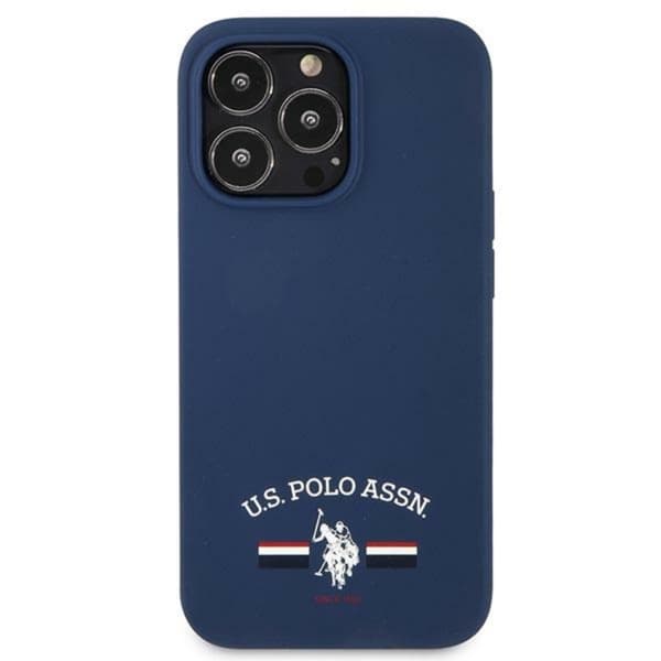 US Polo Assn silikonelogo - iPhone 13 Pro Max etui (marineblå)
