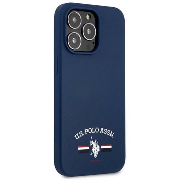 US Polo Assn silikonelogo - iPhone 13 Pro Max etui (marineblå)