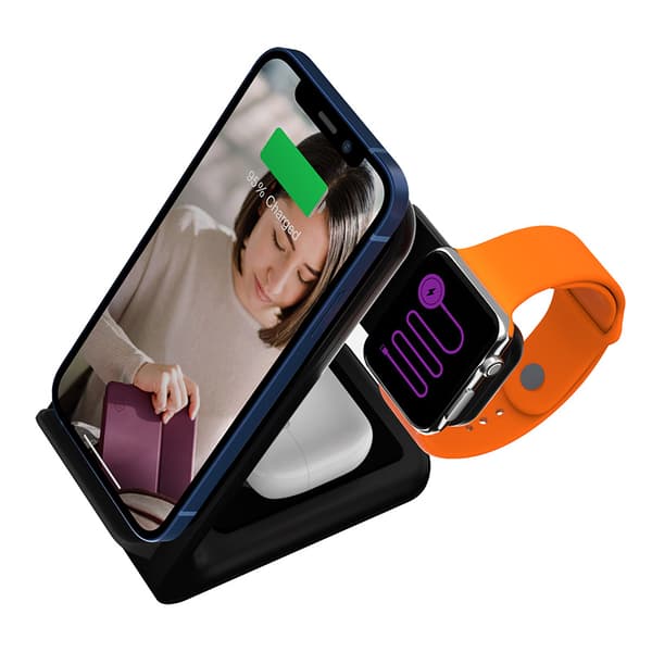 STM ChargeTree Swing – 3-i-1 trådlös laddare för iPhone, AirPods och Apple Watch (svart)