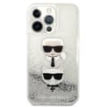 Miniatyrbillede 3 af 8: Karl Lagerfeld Liquid Glitter Karl & Choupette Head - iPhone 13 Pro Max etui (sølv)