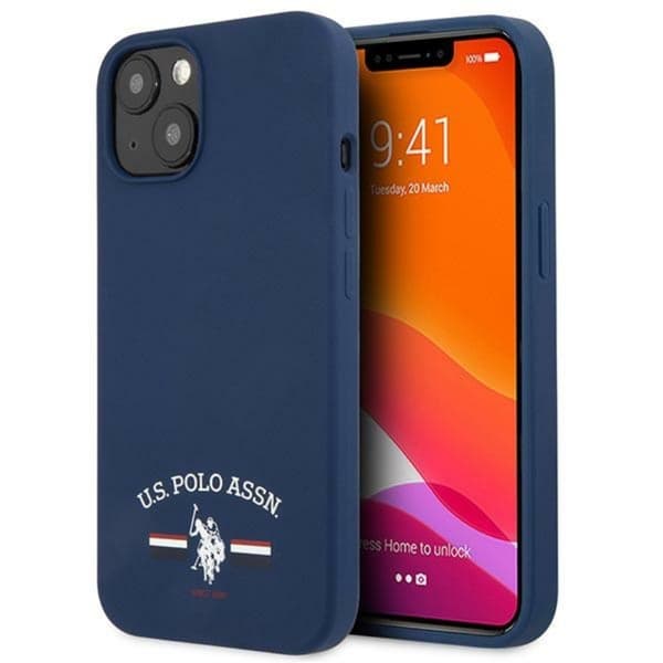 US Polo Assn Silicone Logo - iPhone 13 minikotelo (laivastonsininen)