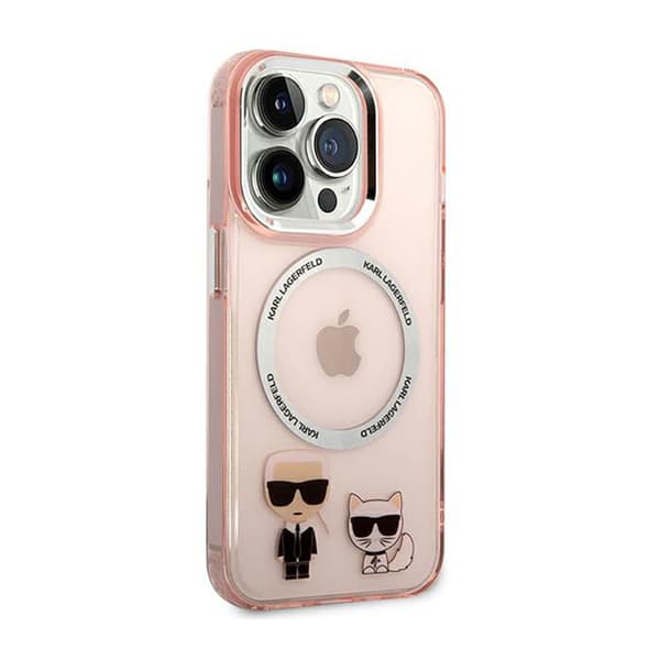 Karl Lagerfeld Karl & Choupette Aluminium MagSafe - iPhone 14 Pro etui (Pink)