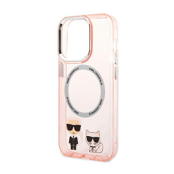 Karl Lagerfeld Karl & Choupette Aluminium MagSafe - iPhone 14 Pro etui (Pink)