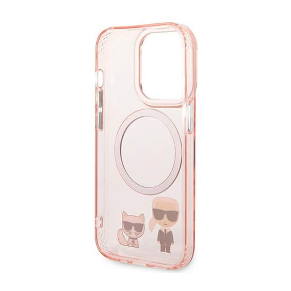 Karl Lagerfeld Karl & Choupette Aluminium MagSafe - iPhone 14 Pro etui (Pink)