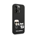 Miniatyrbillede 4 af 8: Karl Lagerfeld flydende silikone Karl & Choupette MagSafe - iPhone 14 Pro etui (sort)