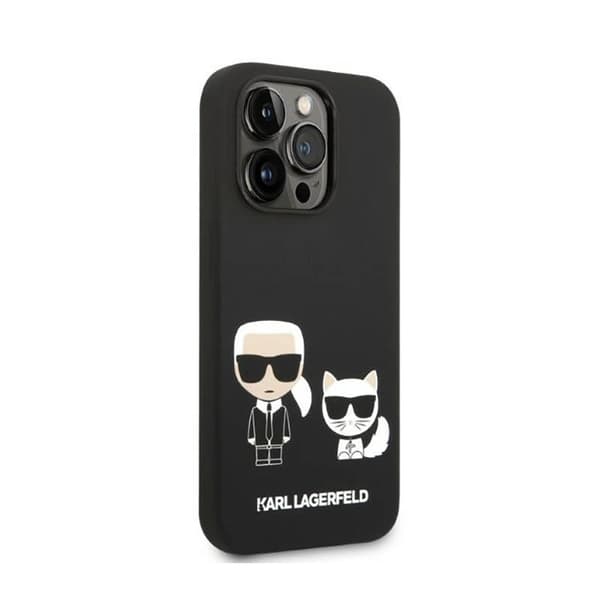 Karl Lagerfeld flydende silikone Karl & Choupette MagSafe - iPhone 14 Pro etui (sort)