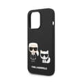 Miniatyrbillede 6 af 8: Karl Lagerfeld flydende silikone Karl & Choupette MagSafe - iPhone 14 Pro etui (sort)