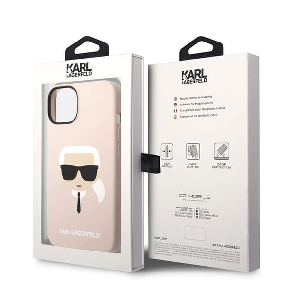 Karl Lagerfeld Silikone Ikonik Karl`s Head MagSafe - iPhone 14 Plus etui (pink)