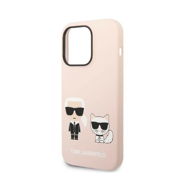 Karl Lagerfeld flydende silikone Karl & Choupette MagSafe - iPhone 14 Pro etui (Pink)
