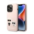 Miniatyrbillede 1 af 8: Karl Lagerfeld flydende silikone Karl & Choupette MagSafe - iPhone 14 Pro etui (Pink)