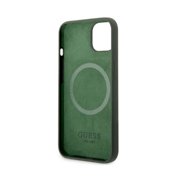 Guess Silikone Logo Plade MagSafe - iPhone 13 etui (grøn)