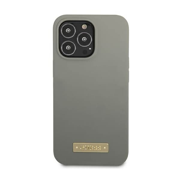 Guess Silikonlogoplatta MagSafe - iPhone 13 Pro Max-fodral (grå)