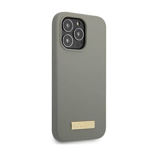 Guess Silikonlogoplatta MagSafe - iPhone 13 Pro Max-fodral (grå)