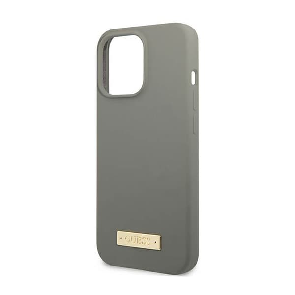 Guess Silikonlogoplatta MagSafe - iPhone 13 Pro Max-fodral (grå)