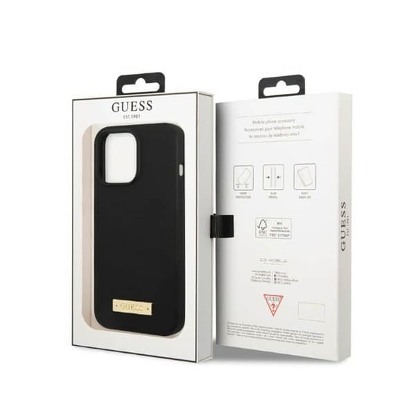 Guess Silikone Logo Plade MagSafe - iPhone 13 Pro Max etui (sort)