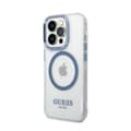 Miniatyrbillede 2 af 8: Guess Metal Outline Magsafe - iPhone 14 Pro-cover (gennemsigtig / blå)