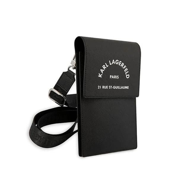 Karl Lagerfeld Embossed RSG Wallet Phone Bag - Smartphone och tillbehörsväska (svart)