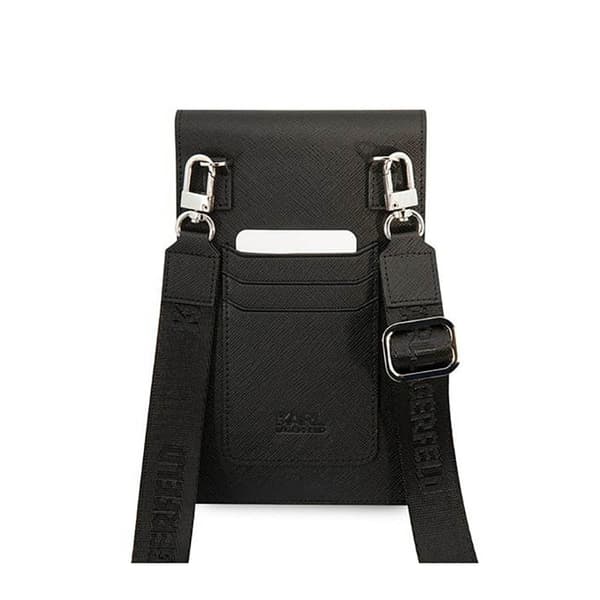 Karl Lagerfeld Embossed RSG Wallet Phone Bag - Smartphone och tillbehörsväska (svart)